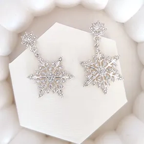 گوشواره زنانه آی ام طرح گل برفی مدل TE1048